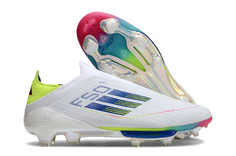 Adidas F50 FG-White Red Blue 2