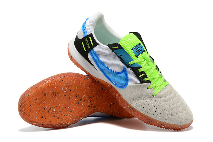 Nike Adults' Streetgato Indoor Soccer Shoes-White Green Blue