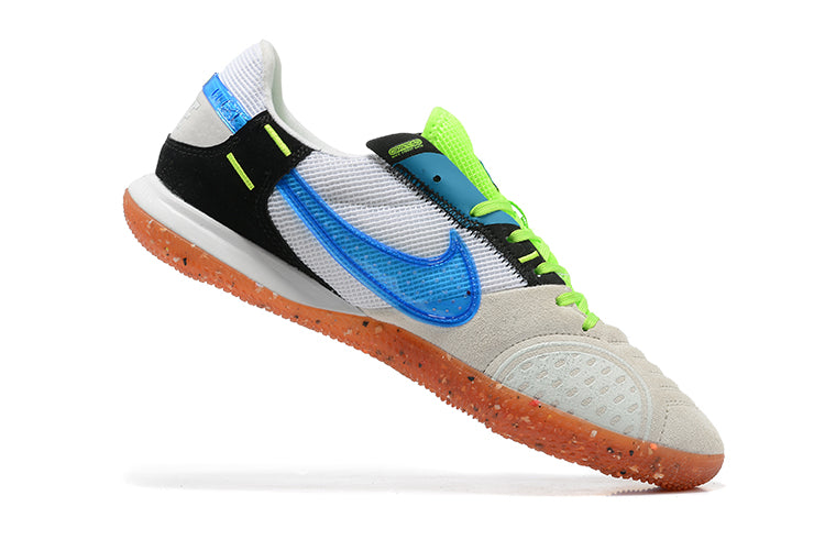 Nike Adults' Streetgato Indoor Soccer Shoes-White Green Blue