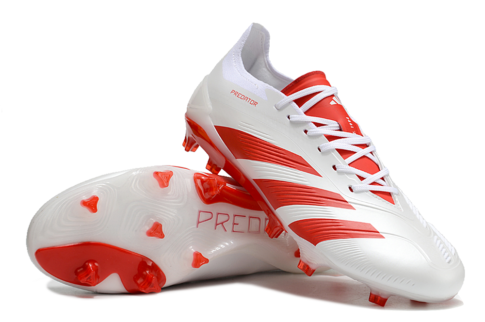 PREDATOR ACCURACY+ FG BOOTS-White Red 1